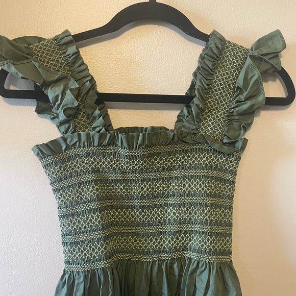 Hill House Ellie Nap Dress Green Smocked Maxi Dress - Picture 2 of 5